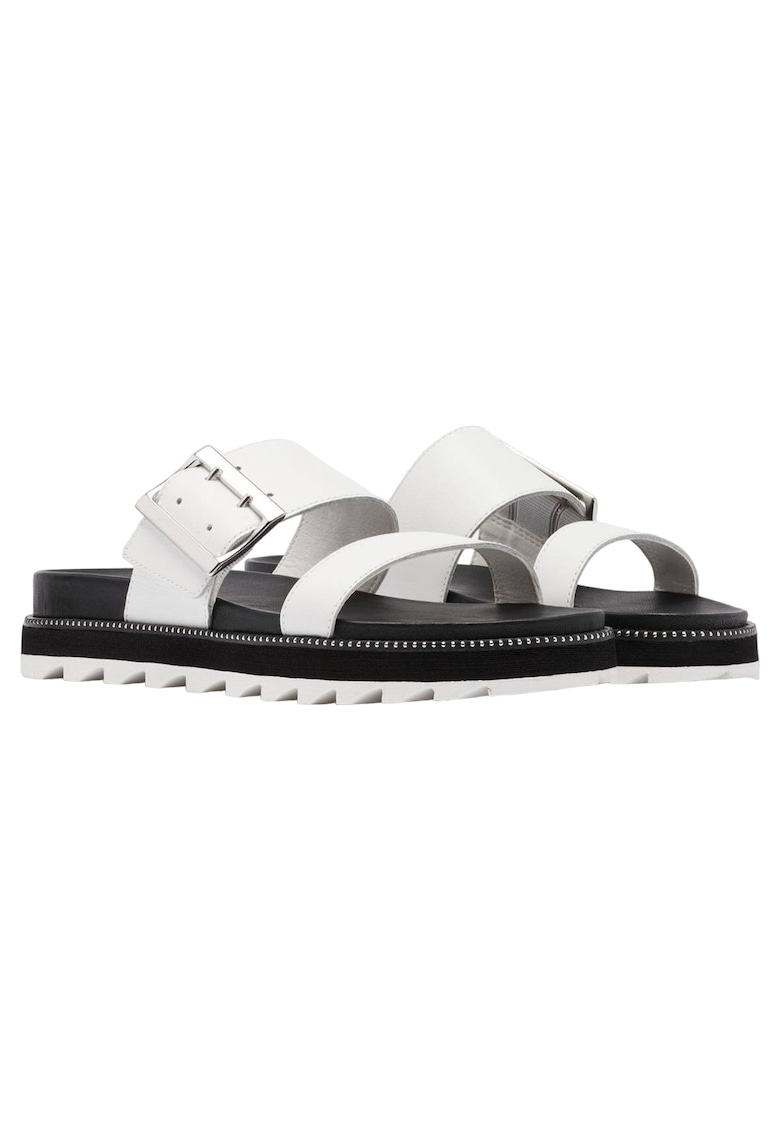 Slapi dama  piele naturala - confortabili - stil casual - alb