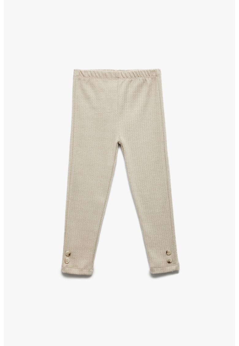 Pantaloni din amestec de bumbac cu talie elastica - Maro nisip