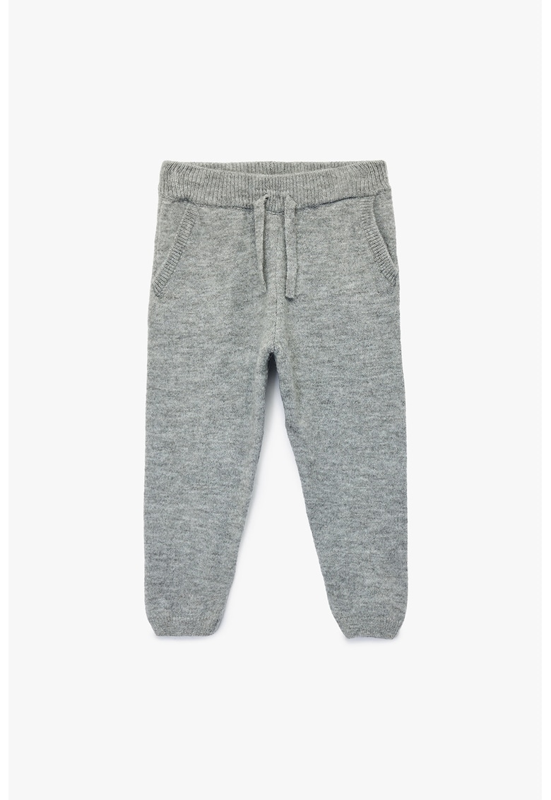 Pantaloni de trening din tricot cu buzunare oblice - Gri