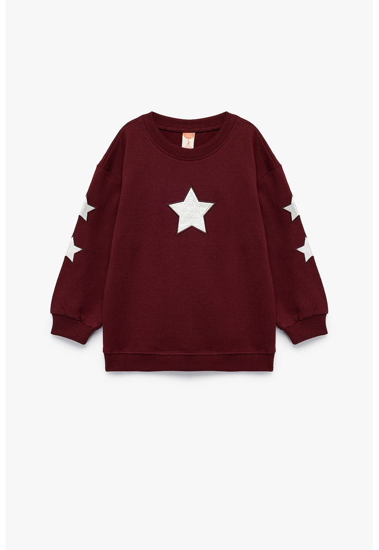Bluza regular-fit cu imprimeu grafic - Alb/Rosu inchis