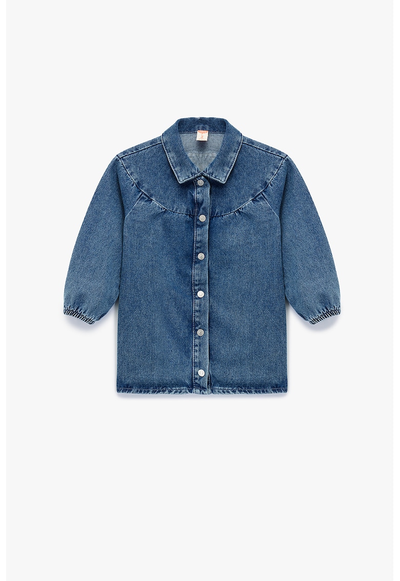 Camasa din denim cu nasturi - Albastru inchis