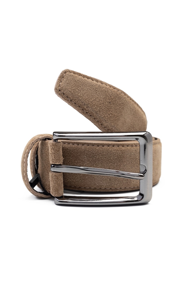 Curea piele barbati -  Simple line - maro - 120cm