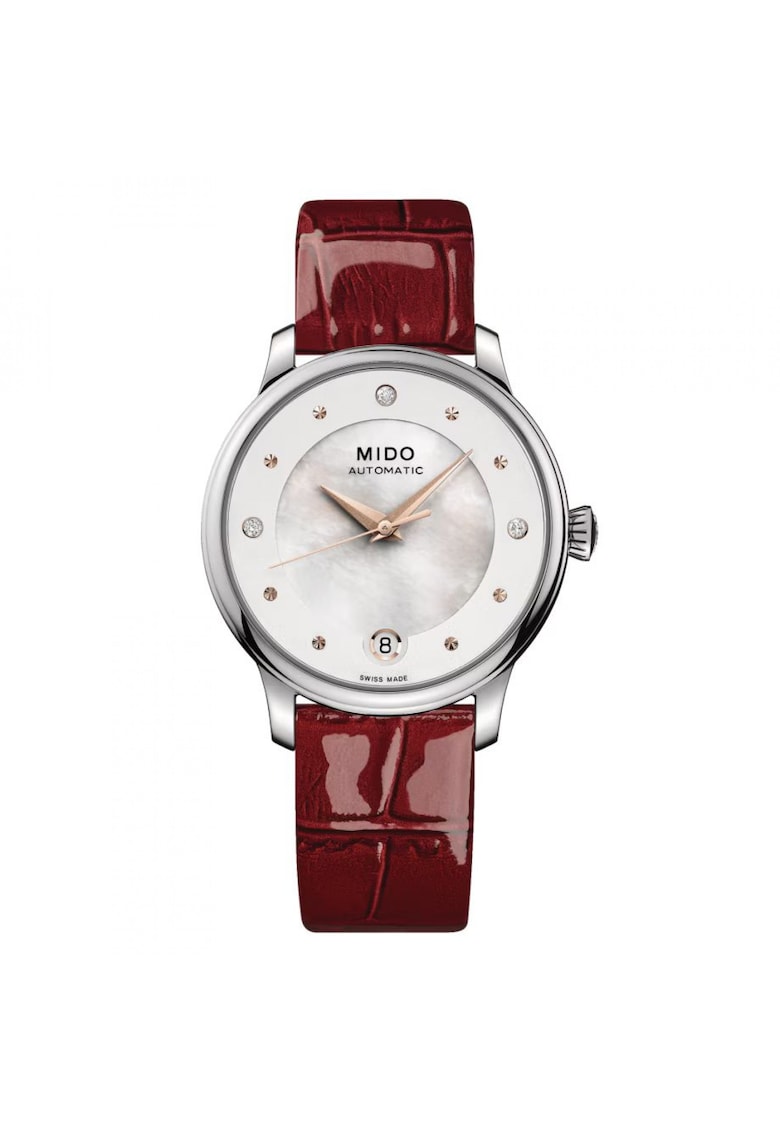 Ceas bărbați -  Night Lady - mecanism automatic - inox - curea piele naturală - 33mm