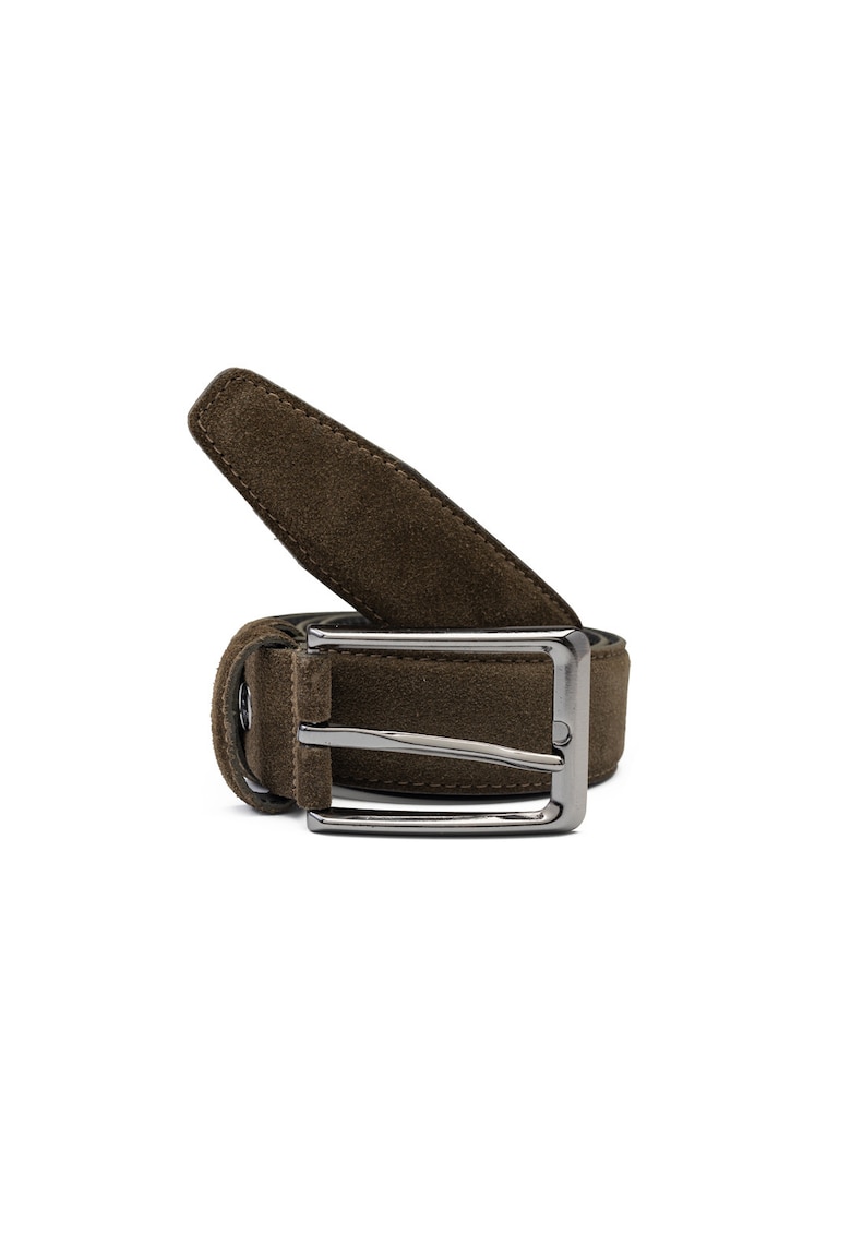 Curea piele barbati -  verde - Simple line - 120cm
