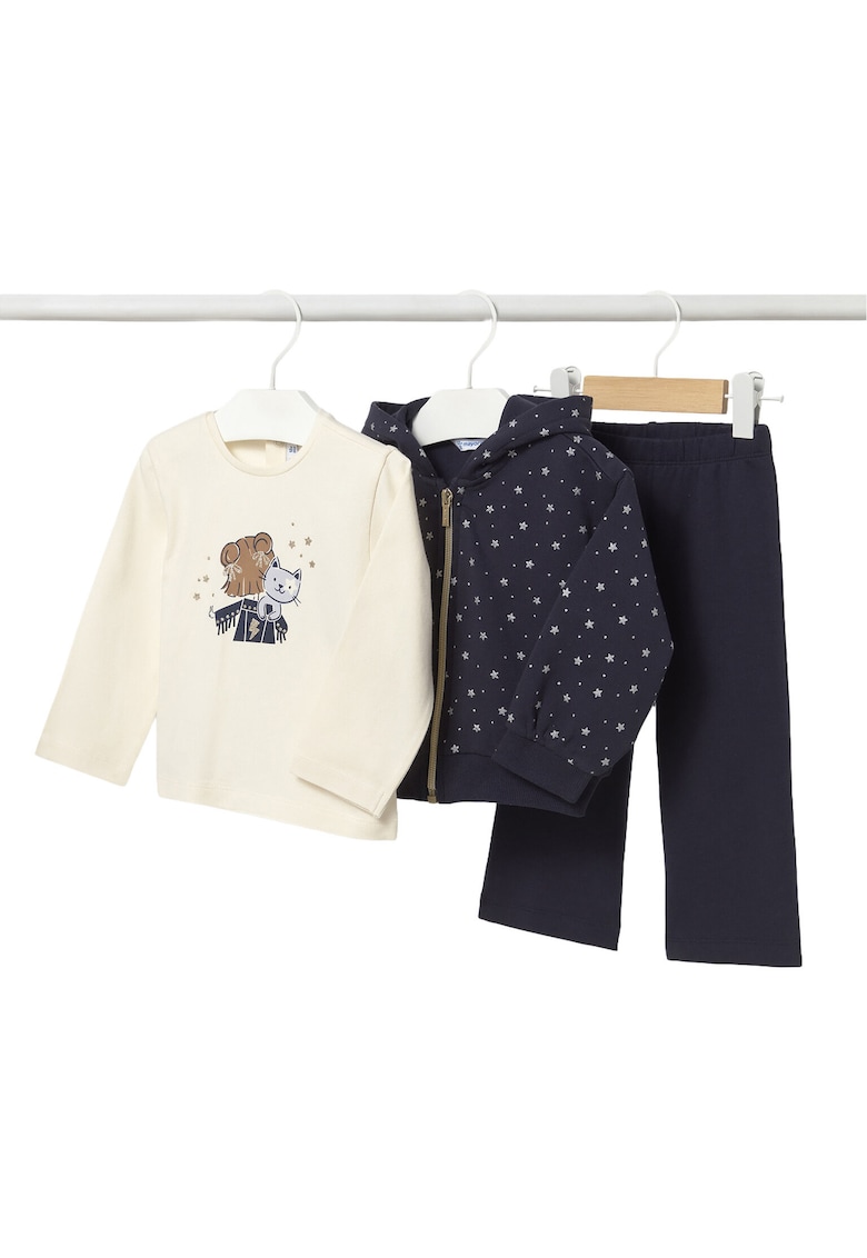 Set trening fetite -  Bleumarin - bumbac - 2 ani