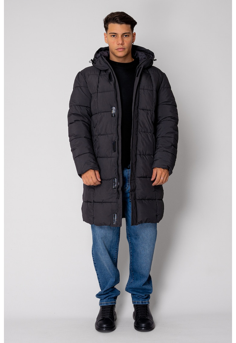 Geaca lunga cu fermoar Grey Anthracite I 18688 - Gri