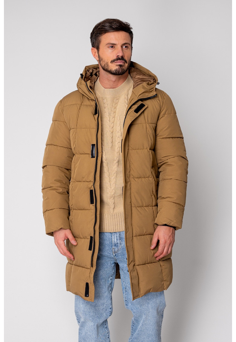 Geaca lunga cu fermoar Brown I 18683 - Maro
