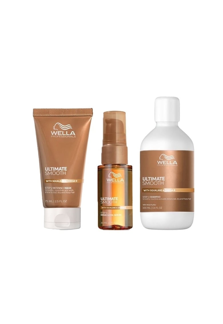 Pachet  Ultimate Smooth – Sampon - 100 ml + Masca - 75 ml + Ulei Miracle Serum - 30 ml