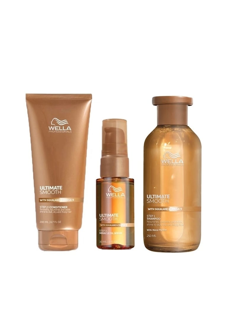 Pachet  Ultimate Smooth – Sampon - 250 ml + Balsam - 200 ml + Ulei Miracle Serum - 30 ml