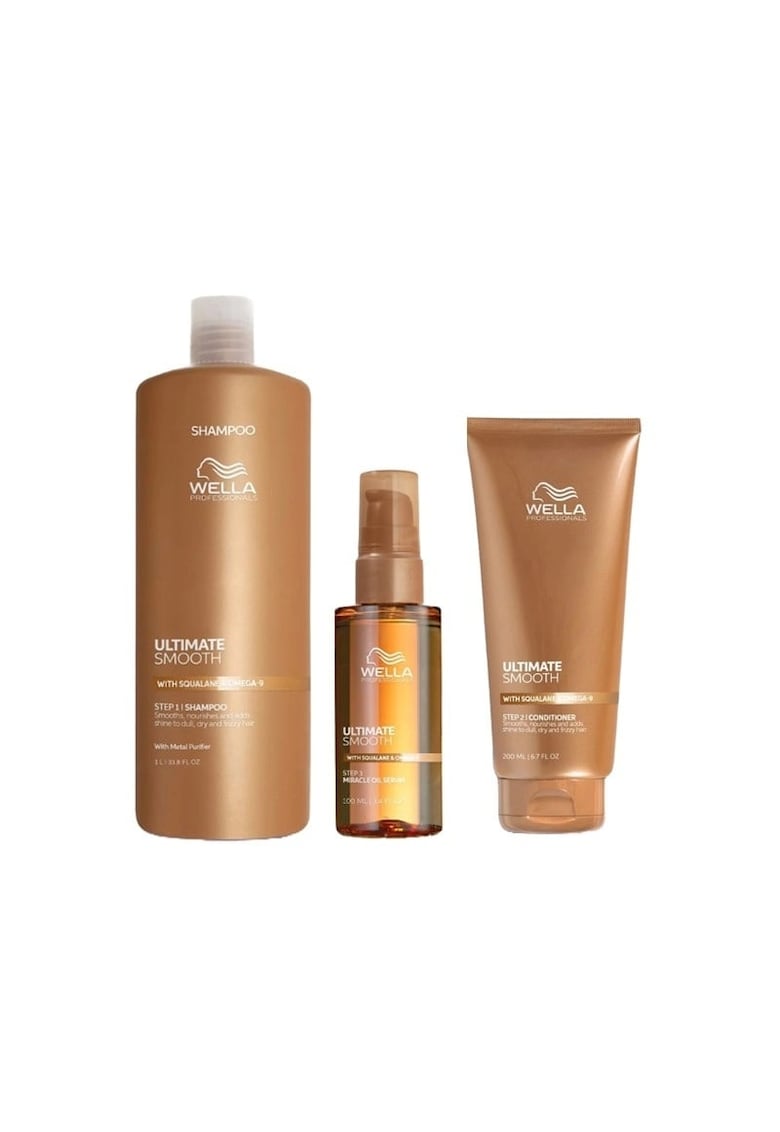 Pachet  Ultimate Smooth – Sampon - 1000 ml + Balsam - 200 ml + Ulei Miracle Serum - 100 ml