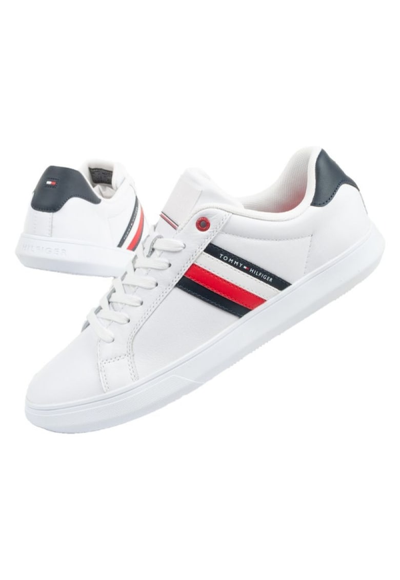 Sneakers barbati -  40% Poliester - 40% Piele naturala - 20% Poliuretan - Alb - 27124