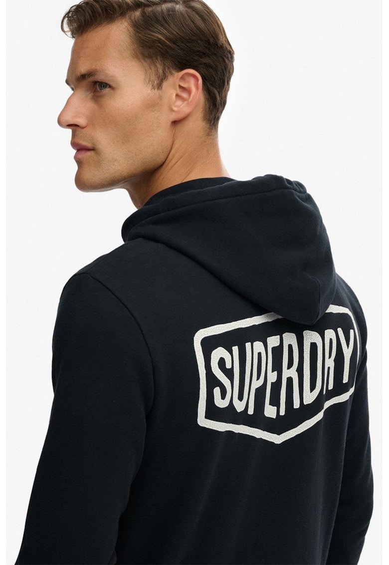 Hanorac cu logo supradimensionat - Negru