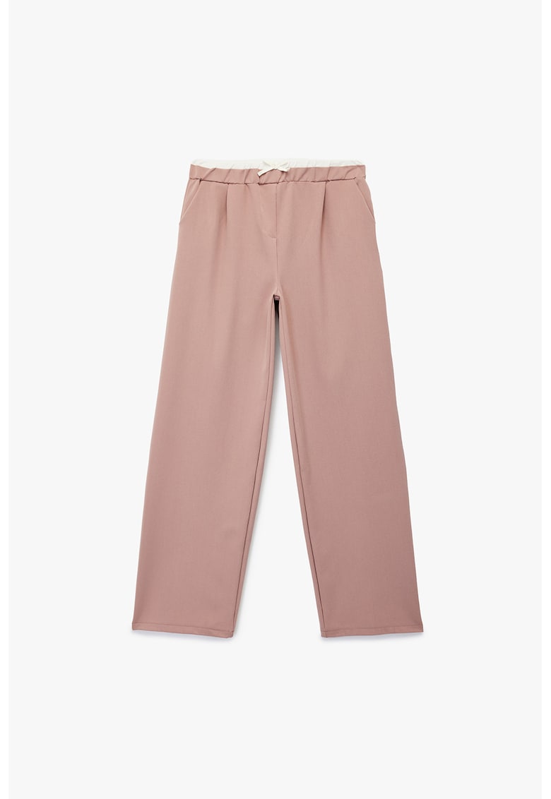 Pantaloni drepti cu buzunare - Roz prafuit