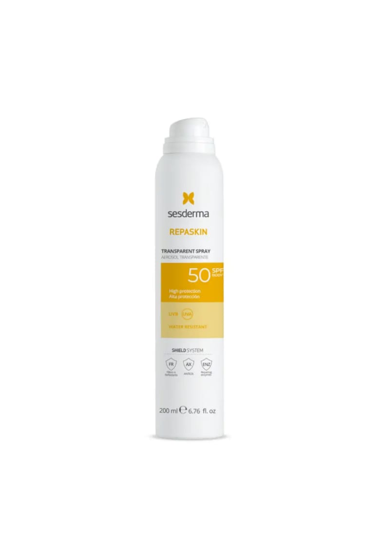 Spray Transparent SPF50  REPASKIN - protectie solara SPF 50 - textura ultra-lejera si transparenta - rezistent la apa - 200ml