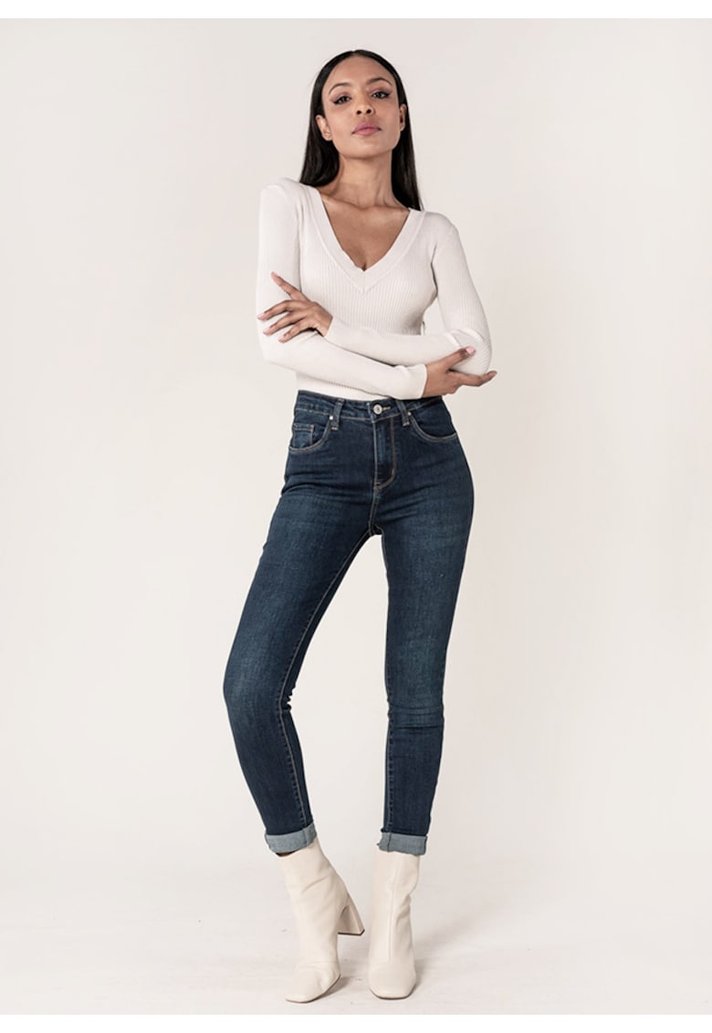 Blugi Dama Albastru inchis Slim  P078-2A M9 18395 - Albastru inchis