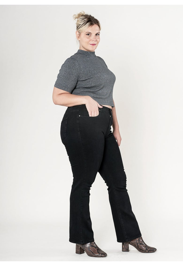 Blugi dama regular fit marimi mari  negru P612-8 M10 18379 - Negru