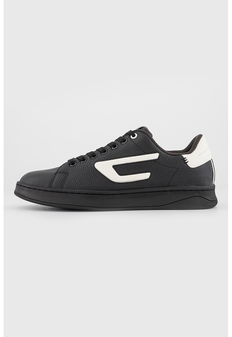 Pantofi sport de piele cu garnituri de piele ecologica S-Athene - Alb/Negru