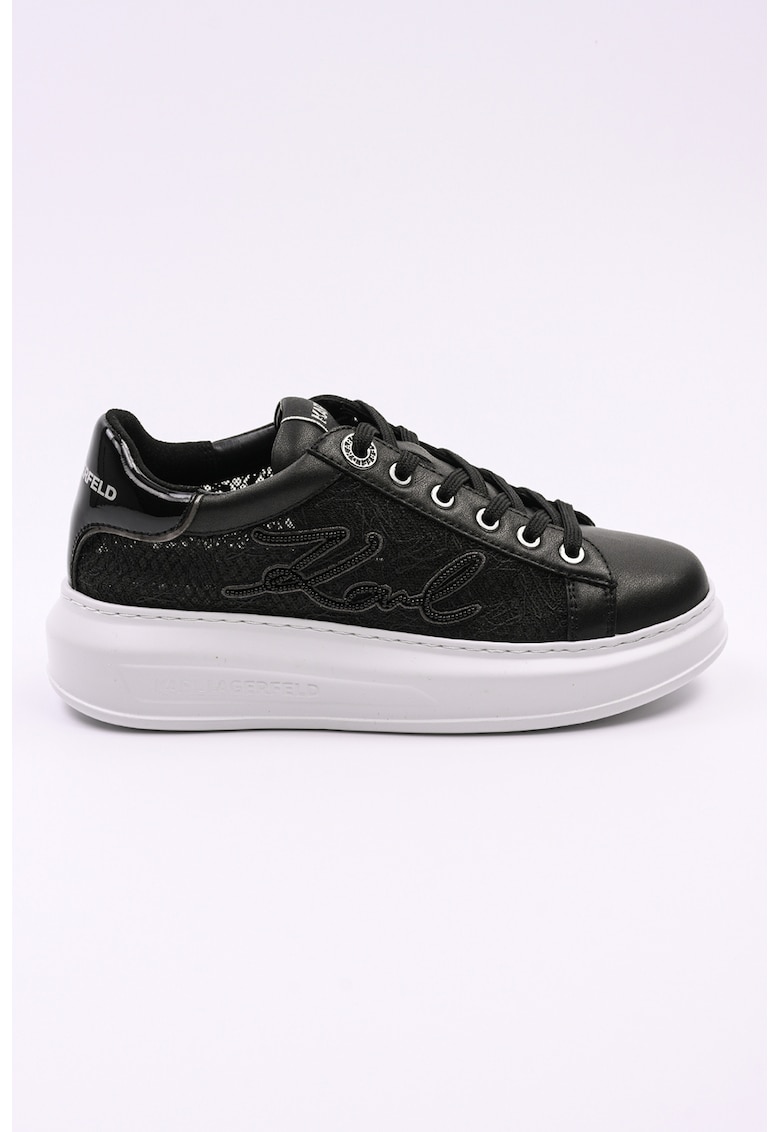 Pantofi sport de piele cu logo si segmente semitransparente Kapri - Negru