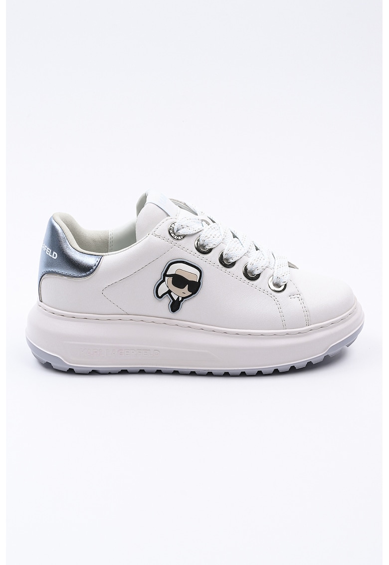 Pantofi sport din piele cu detaliu logo - Alb/Albastru