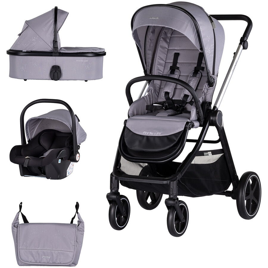 Carucior Marbella 3 in 1 Varsta 0 - 4 Ani Maxim 22KG Gri