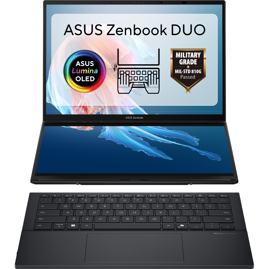 Laptop Zenbook Duo WUXGA 14 inch Intel Core Ultra 7 255H 16GB 1TB SSD Windows 11 Pro Inkwell Gray