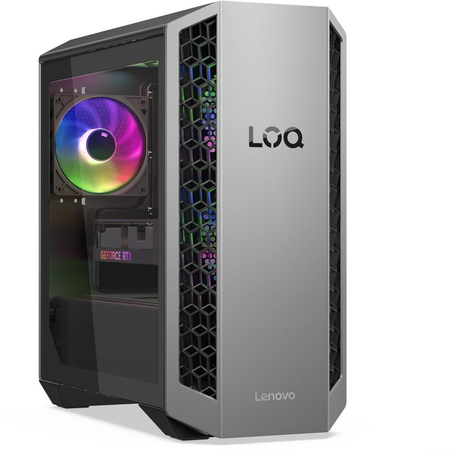 Sistem desktop LOQ Tower 26ADR10 AMD Ryzen 7 8745HX 16GB 512GB SSD RTX 5050 Windows 11 Home Black Grey