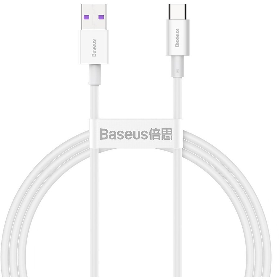 Cablu de date Superior, USB/USB Type-C, 66W, 6A, 1m, Alb