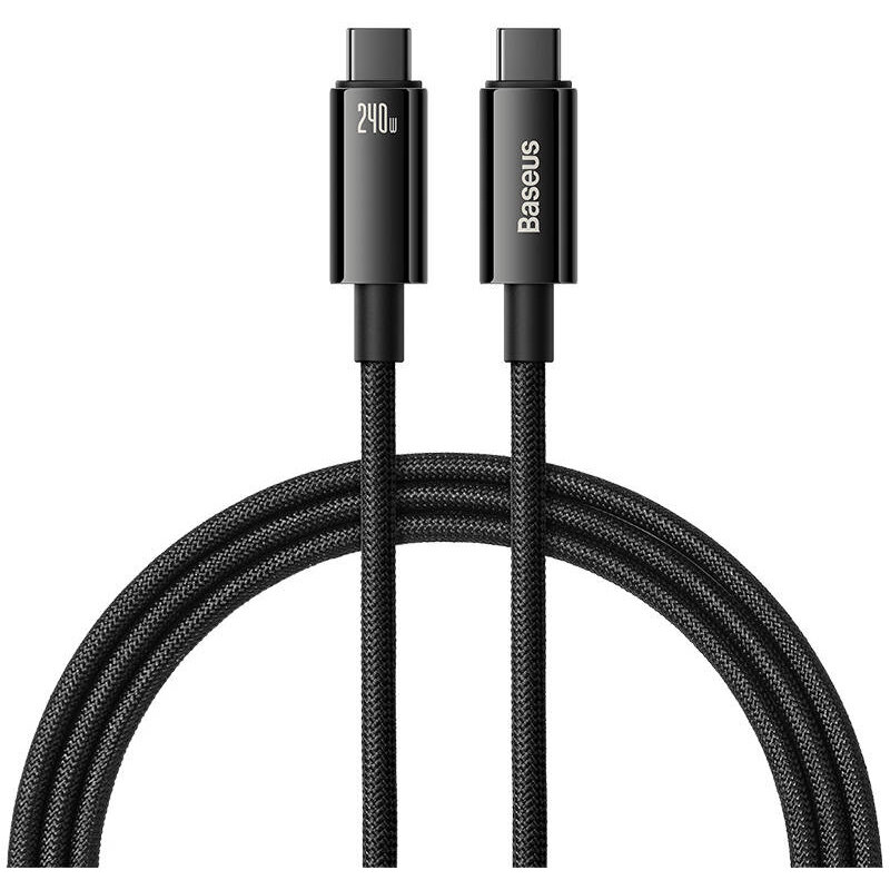 Cablu Incarcare Tungsten Gold 2x USB Type-C 240W 1m Negru