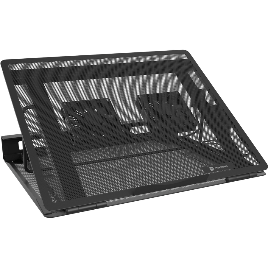 Stand Cooler pentru Laptop TERN 2 PLUS Maxim 17.3Inch Inaltime Reglabila 2 Ventilatoare 80MM Negru