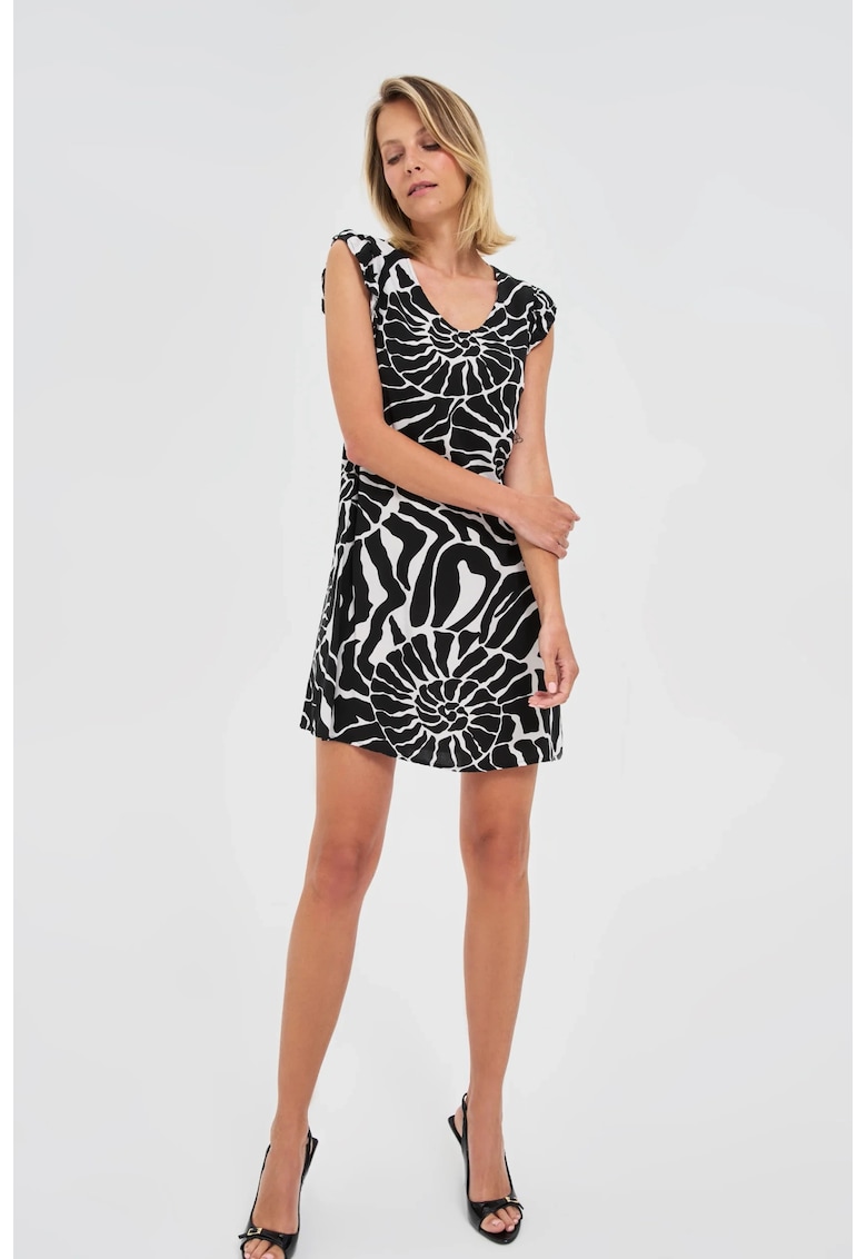 Rochie neagra din viscoza - Negru