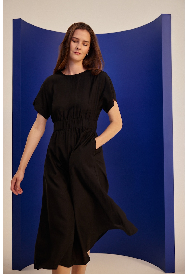 Rochie eleganta midi neagra - Negru