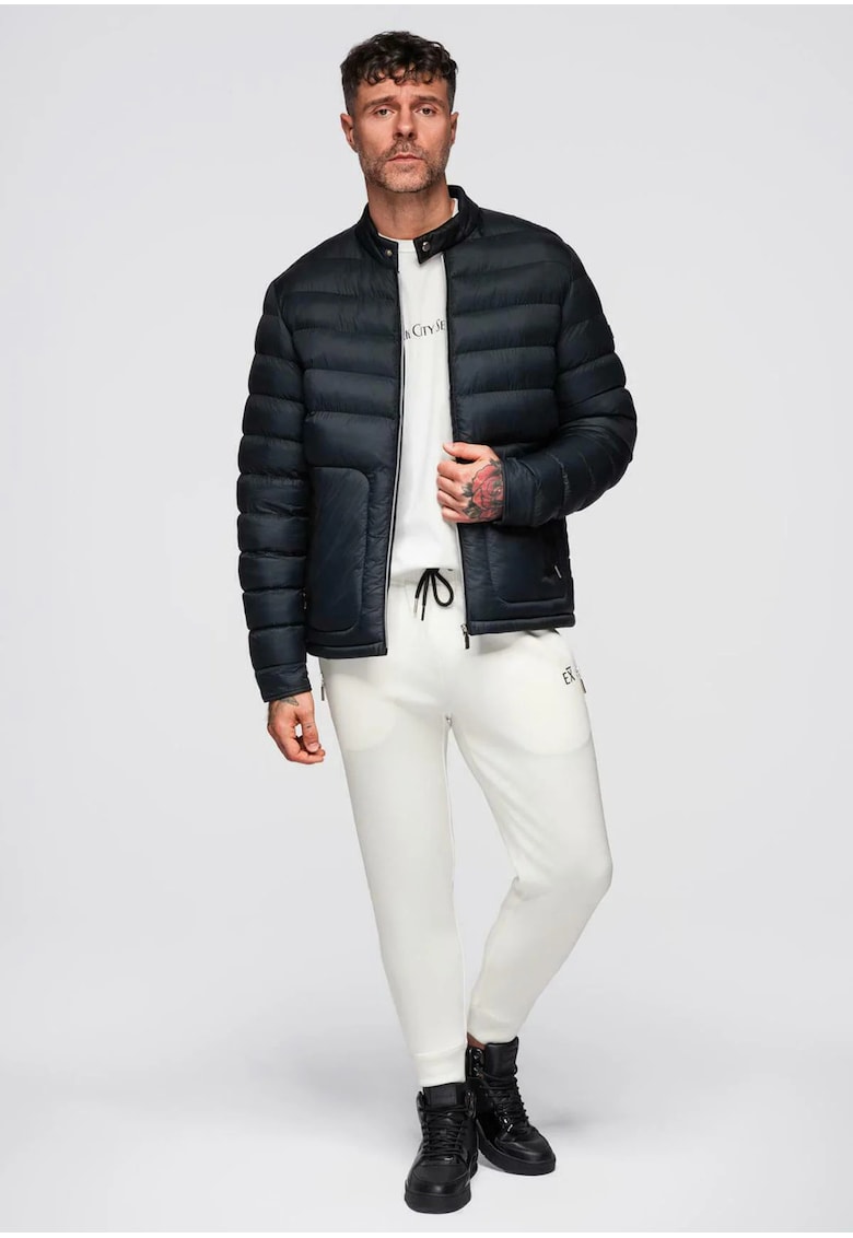 Jacheta cu guler inalt si fara gluga  OM-JALP-0261 - Negru