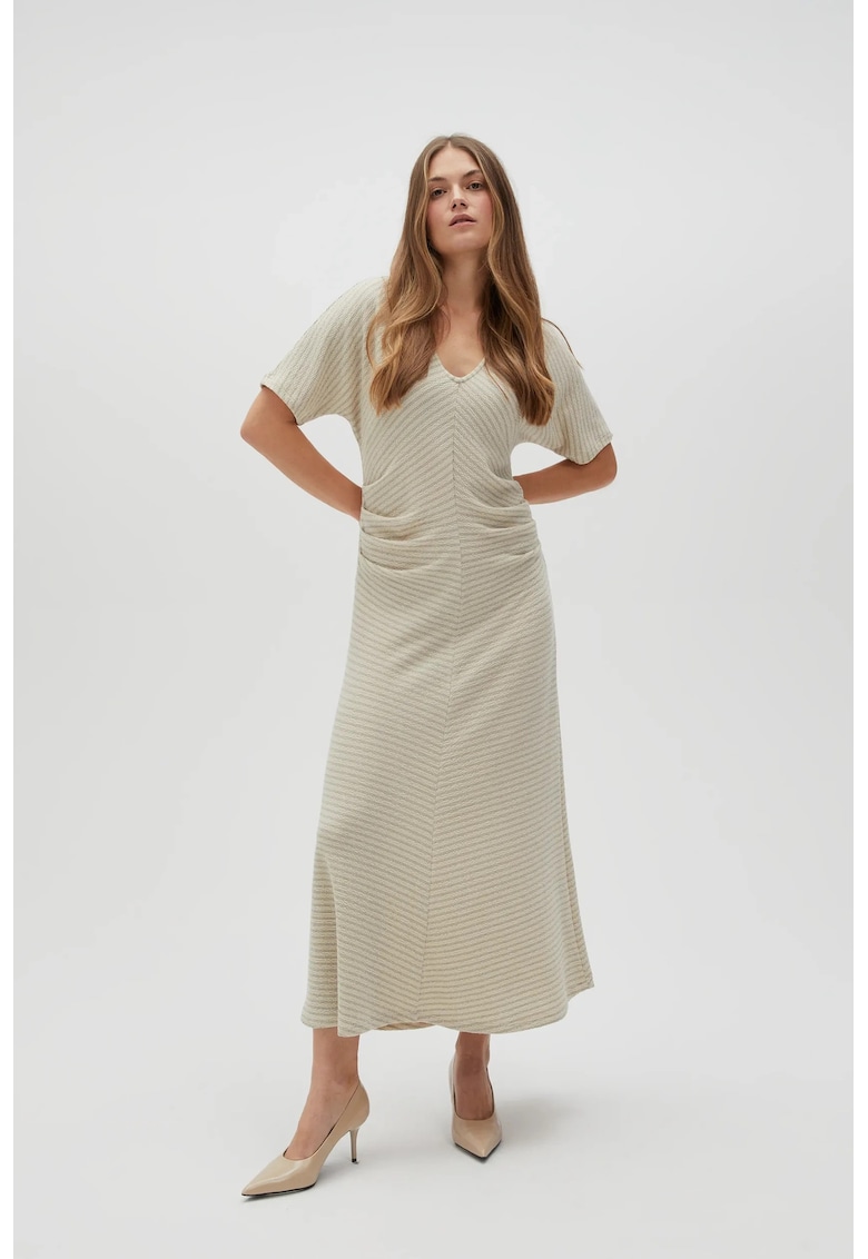 Rochie bej cu dungi - Bej
