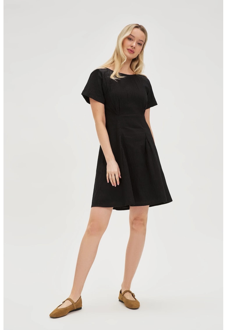 Rochie din bumbac neagra cu spatele descoperit - Negru