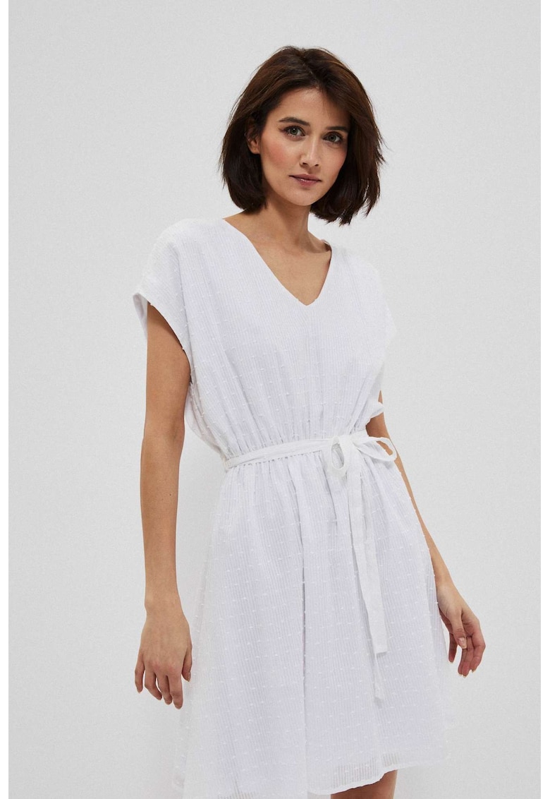 Rochie din tesatura plumeti - Alb