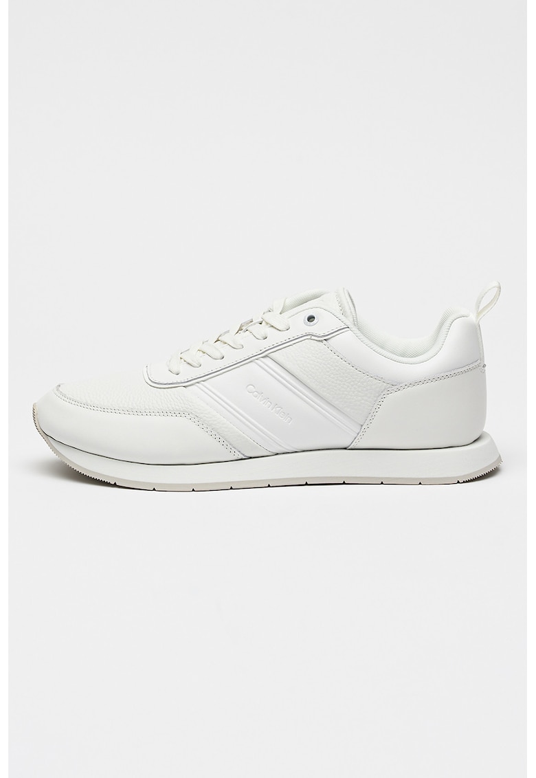 Pantofi sport de piele cu sireturi - Alb optic