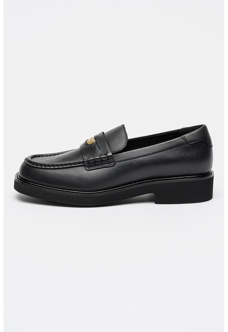 Pantofi loafer uni de piele - Negru
