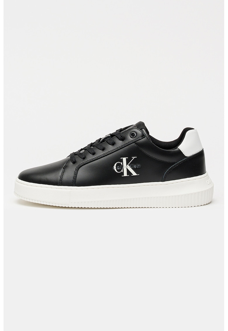 Pantofi sport low-cut de piele - Negru