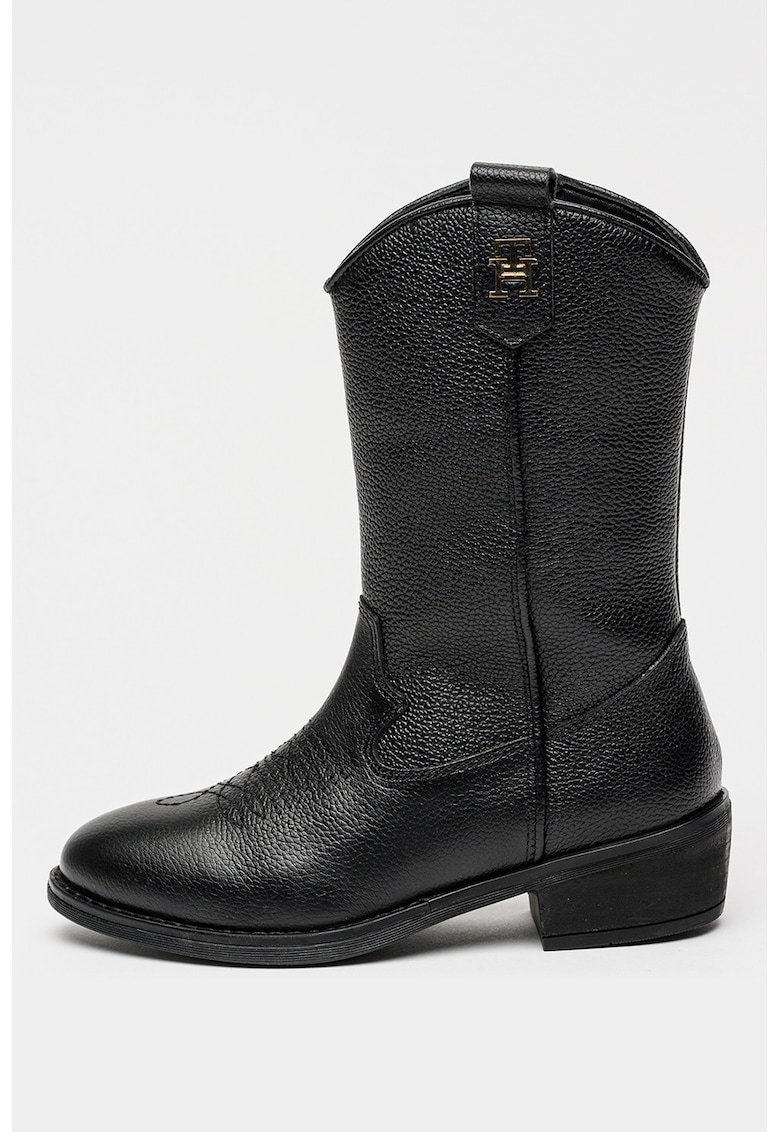 Ghete cowboy de piele - Negru