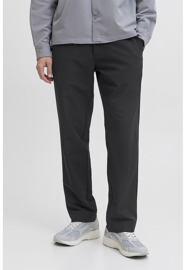 Pantaloni regular fit cu talie medie - Negru