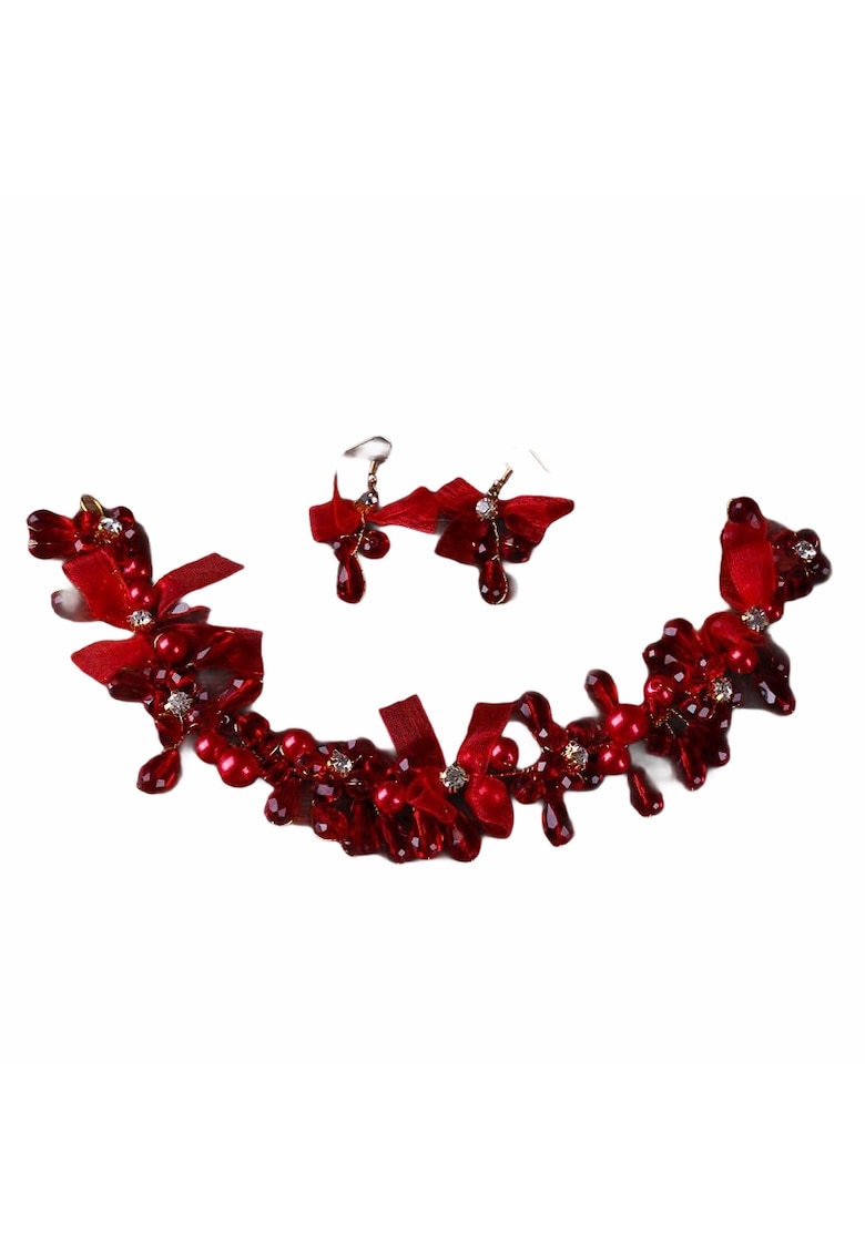 Set Coronita Modelatoare - Accesorii Par si Cercei Nicoletta - Aliaj metalic - Auriu
