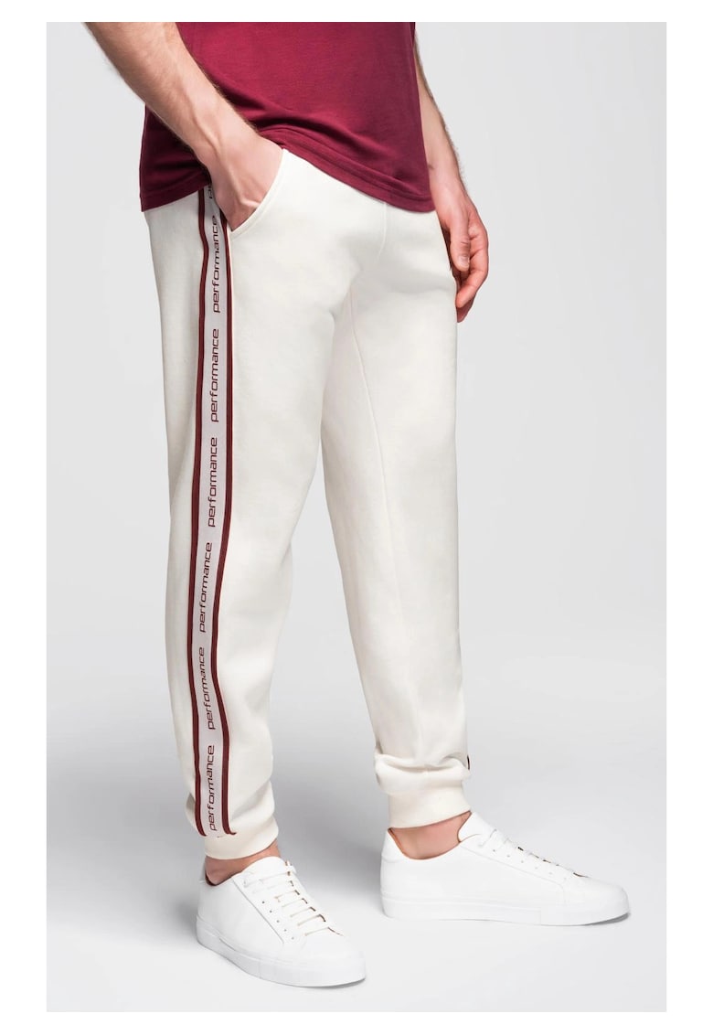 Pantaloni sport jogger cu dungi  OM-PASK-0284 - Bej