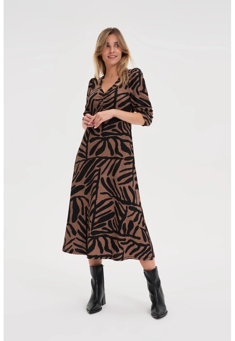 Rochie midi maro - Coffee