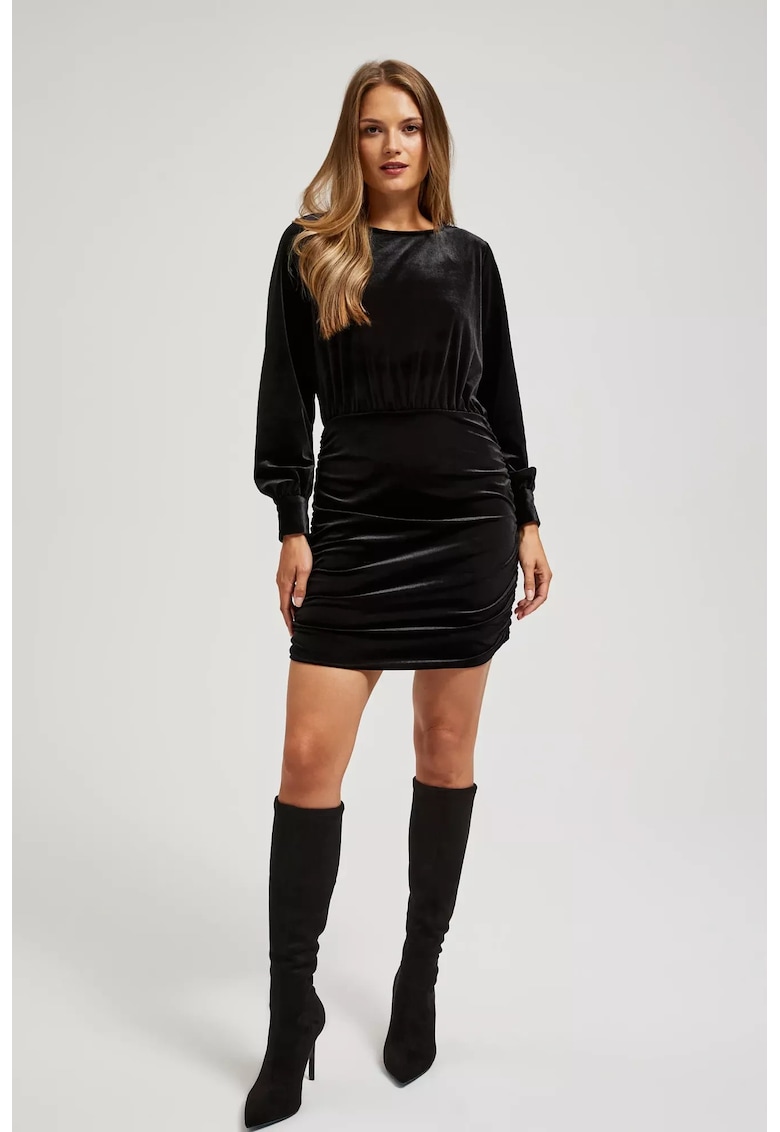 Rochie Mini din Velvet - Negru