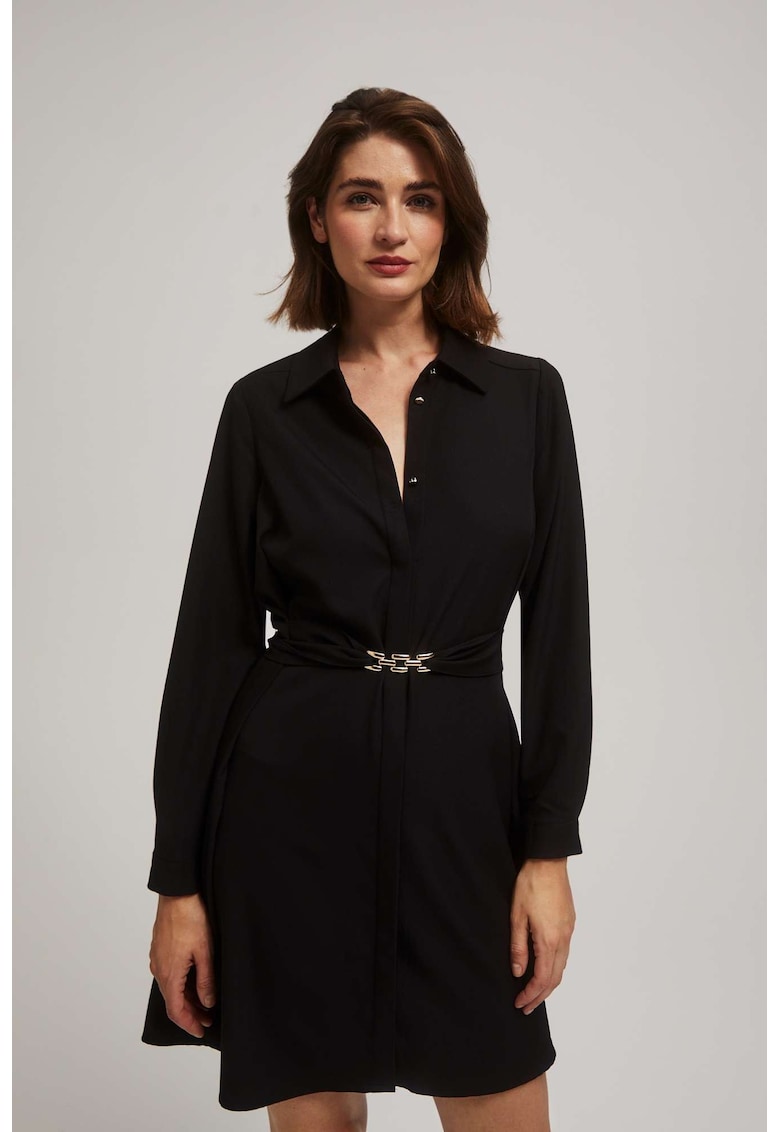 Rochie camasa cu curea - Negru