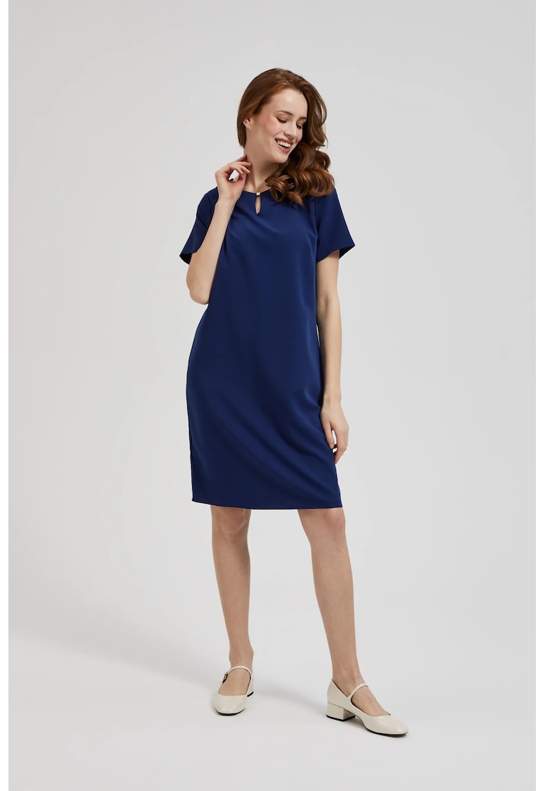 Rochie Simpla pana la Genunchi - Bleumarin - Bleumarin
