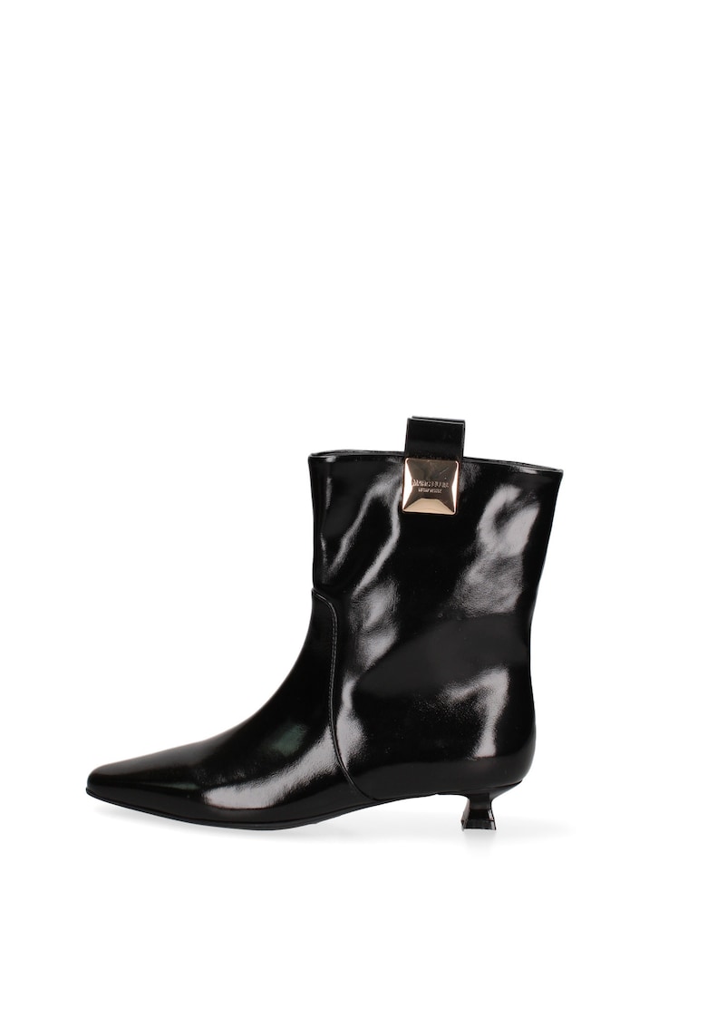 Botine din piele lacuita Carmilla - Negru