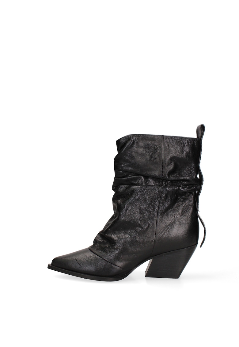 Botine cowboy din piele Veridia - Negru
