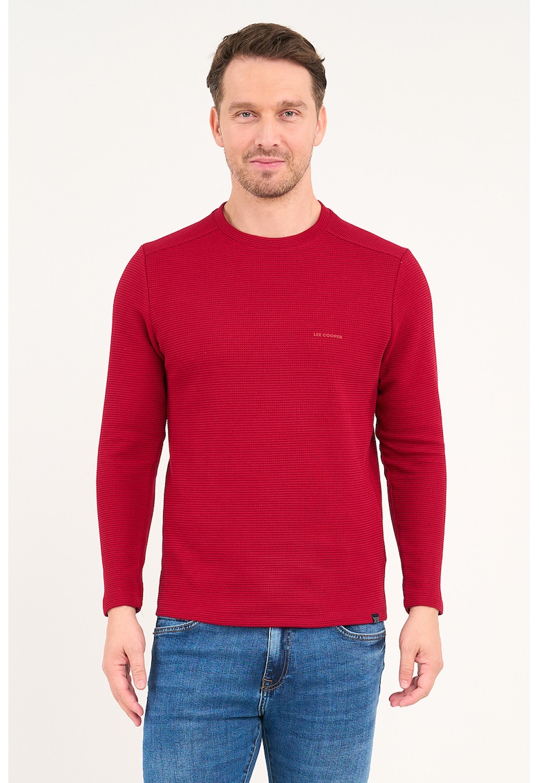 Bluza cambrata cu decolteu la baza gatului - Visiniu