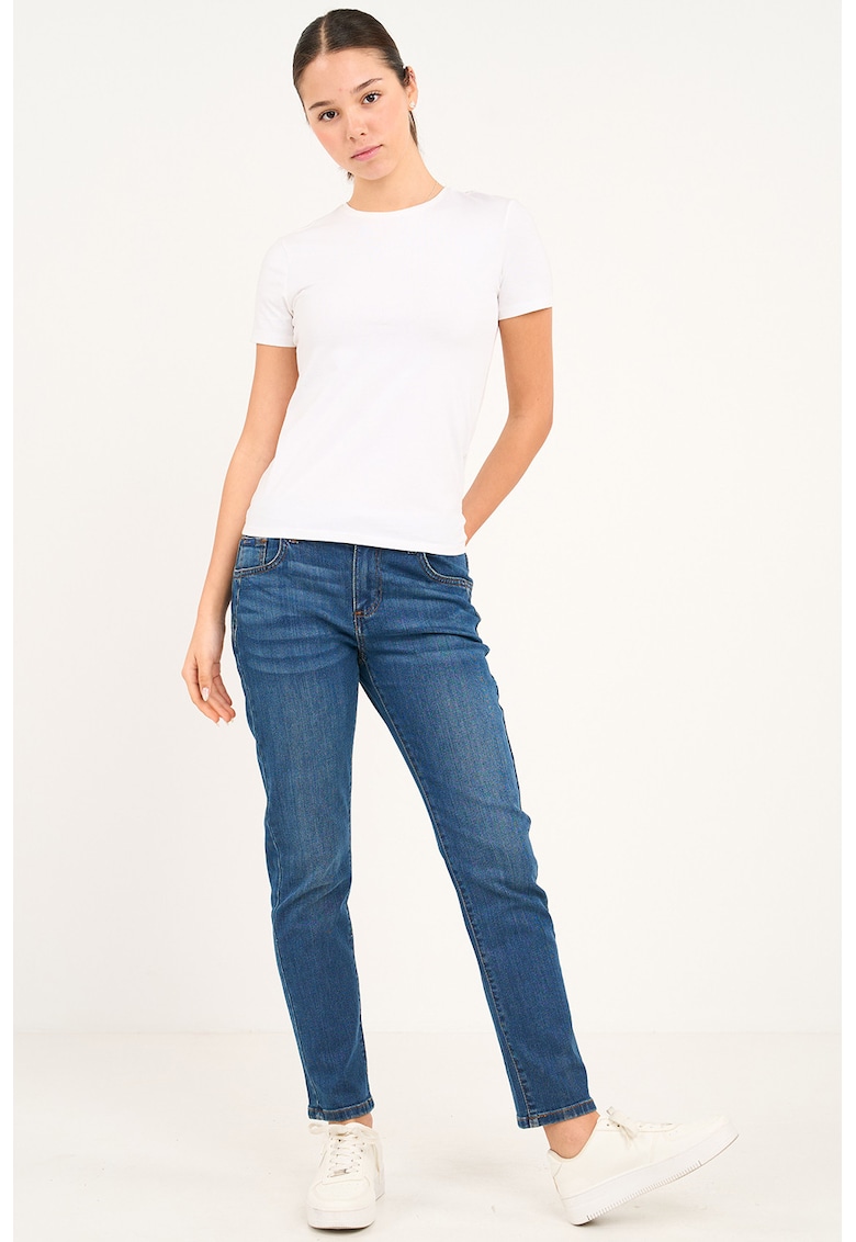 Blugi slim fit cu talie medie - Albastru